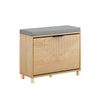 SoBuy FSR199-N Banc à Chaussures avec Abattant et Rangement Caché – Coussin Rembourré – 24 cm – Naturel