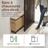 SoBuy FSR201-N Banc d’entrée avec assise rembourrée et rangement chaussures 24 cm – Abattant jusqu’au 47, style industriel noir et bois