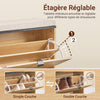 SoBuy FSR201-N Banc d’entrée avec assise rembourrée et rangement chaussures 24 cm – Abattant jusqu’au 47, style industriel noir et bois