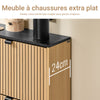 SoBuy FSR202-N Armoire à Chaussures Slim 2 Abattants 8-12 Paires, Pieds Métal, Fixation Murale – L60 × P24 × H88 cm