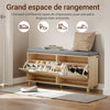 SoBuy FSR211-N Banc à Chaussures d'Entrée 24 cm – Naturel