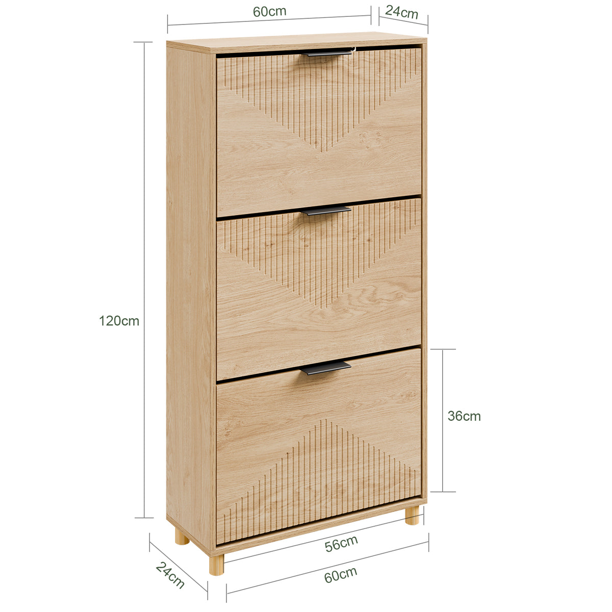 SoBuy FSR213-N Meuble à Chaussures – 24 cm de Profondeur, 120 cm de Hauteur, Naturel