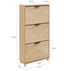 SoBuy FSR213-N Meuble à Chaussures – 24 cm de Profondeur, 120 cm de Hauteur, Naturel