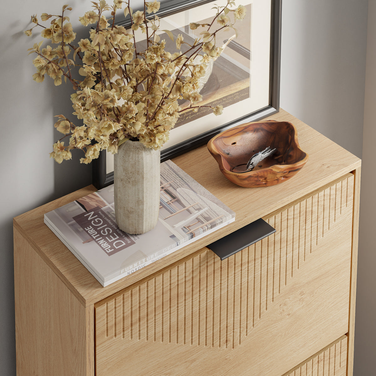 SoBuy FSR213-N Meuble à Chaussures – 24 cm de Profondeur, 120 cm de Hauteur, Naturel