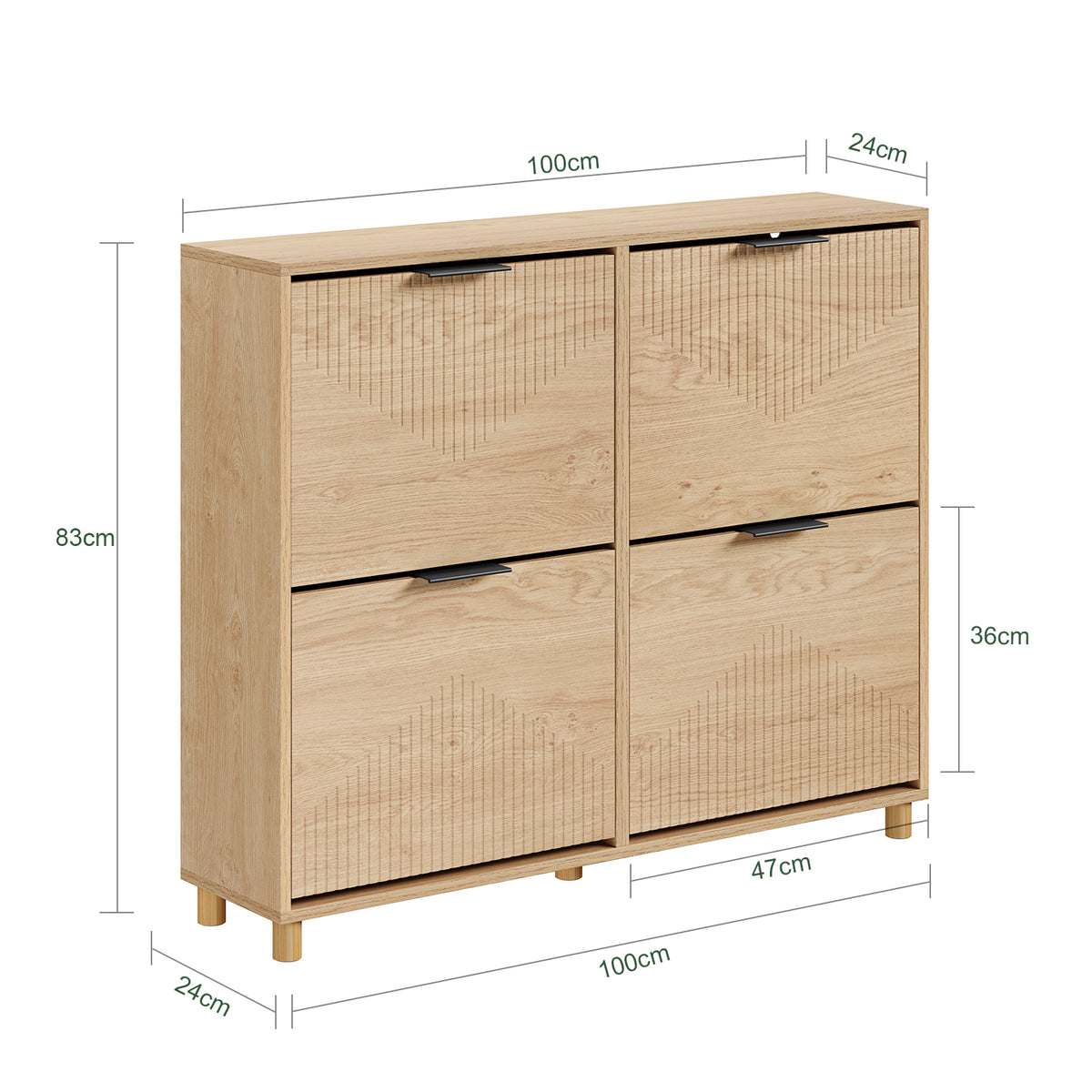 SoBuy FSR214-N Meuble à Chaussures Compact 24 cm de Profondeur – Naturel