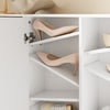 SoBuy FSR231-W Meuble à Chaussures en Bois 2 Portes – Armoire à Chaussures Mince avec Abattants pour Entrée, Blanc Mat – 115,5×14,5×117 cm, Charge 58 kg