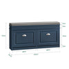 SoBuy FSR64-B Banc à Chaussures Multifonction 2 Abattants, Coussin Déhoussable, Tiroir et Crochet – 104x24x51 cm, Bleu