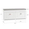 SoBuy Lot Meubles à Chaussures Blanc FSR94-W + FSR64-W – Armoire 3 Abattants 12 Paires & Banc à Chaussures avec Rangement & Coussin, Entrée Étroit