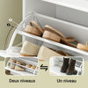 SoBuy Lot Meubles à Chaussures Blanc FSR94-W + FSR64-W – Armoire 3 Abattants 12 Paires & Banc à Chaussures avec Rangement & Coussin, Entrée Étroit