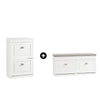 SoBuy Lot FSR64-W + FSR78-W – Ensemble Meubles à Chaussures Blanc, Banc avec Coussin + Meuble 2 Abattants, Rangement Entrée É