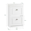SoBuy Lot FSR64-W + FSR78-W – Ensemble Meubles à Chaussures Blanc, Banc avec Coussin + Meuble 2 Abattants, Rangement Entrée Étroit, Set 2 Pièces