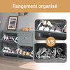 SoBuy Lot FSR82-K-HG + FSR79-HG – Ensemble Meubles à Chaussures Gris, Banc avec Coussin + Meuble 4 Abattants 16 Paires, Rangement Entrée 2 Pièces