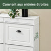 SoBuy FSR79-WG + FSR78-WG Ensemble Armoire à Chaussures 4 + 2 Abattants, Rangement 24 Paires, Gain de Place – Effet Bois Vieilli Blanc