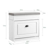 SoBuy FSR64-WG + FSR82-K-WG Ensemble Double Coffre à Chaussures avec Coussin, Rangement Abattant, Gain de Place – Effet Bois Vieilli Blanc
