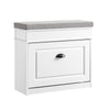 SoBuy FSR82-K-WG Banc à Chaussures avec Coussin Rembourré et 1 Abattant, Slim 24cm pour Entrée – 61x24x51 cm, Effet Bois Viei