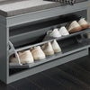 SoBuy FSR82-L-HG Banc à Chaussures avec Coussin – 75×24×51 cm, 1 Abattant, Gris, FSC®
