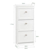 SoBuy Lot Meubles à Chaussures Blanc FSR94-W + FSR64-W – Armoire 3 Abattants 12 Paires & Banc à Chaussures avec Rangement & Coussin, Entrée Étroit