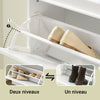 SoBuy Lot Meubles à Chaussures Blanc FSR94-W + FSR64-W – Armoire 3 Abattants 12 Paires & Banc à Chaussures avec Rangement & Coussin, Entrée Étroit