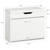 SoBuy FSR95-W Banc à Chaussures avec Coussin Rembourré et 1 Abattant – 8 Paires sur 2 Niveaux, Charge 150 kg, 60×30×50 cm, Blanc