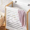 SoBuy FSS66-WN Corbeille à Linge, Coffre à Linge, Panier de Rangement, Corbeille Linge Sale avec Couvercle, Porte Vêtement Pour Laverie Salle de Bain