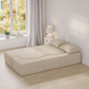 SoBuy FST101-MI Canapé-Lit Convertible Beige 2 Places – Lit d'Appoint Pliable, Velours Côtelé Confortable, 2 Coussins Inclus – 177×107×32 cm, Charge 227 kg
