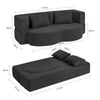 SoBuy FST101-SCH Canapé-Lit Convertible 2 Places Noir – Lit d'Appoint Dépliable pour Petits Espaces, Velours Côtelé Entièrement Déhoussable – 177×107×32 cm, Charge 227 kg