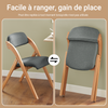 SoBuy FST92-SGx2 Lot de 2 Chaises Pliantes Rembourrées en Bois – Gris Foncé