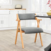 SoBuy FST98-HGx2 Lot de 2 Chaises Pliantes en Bois de Hêtre avec Coussin Déhoussable, Charge 150 kg – Chaises Salle à Manger, Cuisine et Salon, Gris