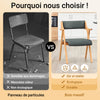 SoBuy FST98-SG Chaise Pliante avec Coussin, Confortable et Gain de Place, Pliable, Design Fonctionnel, Usage Quotidien, Format Pratique – Bois, Gris Foncé