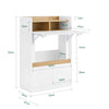 SoBuy FWT109-WN Bureau pliant gain de place 63 cm avec 2 tiroirs et étagères – Blanc et bois