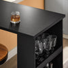 SoBuy FWT17-II-SCH Table de Bar Haute de Cuisine Table Mange Debout pour Petits Espaces, Bar pour Cuisine, Salon, Bureau ou Bar à Café Noire 112 x 57 x 106 cm