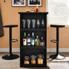 SoBuy FWT17-II-SCH Table de Bar Haute de Cuisine Table Mange Debout pour Petits Espaces, Bar pour Cuisine, Salon, Bureau ou Bar à Café Noire 112 x 57 x 106 cm