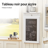 SoBuy FWT20-W Table Murale Rabattable à Manger Pliable avec Tableau Mémo Extensible Gain de Place pour Cuisine, Bureau et Petits Espaces Blanc 50cm x 75cm x 76cm
