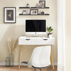 SoBuy FWT40-WN Table Bureau avec 2 Tiroirs Petit Bureau avec Rangement Desk Multifonctionnel pour Ordinateur et Chambre Blanc Naturel 90x45x77cm