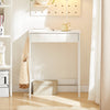 SoBuy FWT43-W Petit Bureau avec 1 Tiroir et 2 Crochets Bureau Gaming avec Etagères de Rangement Desk Multifonctionnel pour Chambre Table Gaming Blanc 60x40x77cm