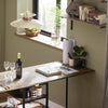 SoBuy FWT62-N Table Pliante avec 2 Abattants et 3 Étagères de Rangement, Table de Cuisine Salle à Manger Pliable, Économie d'espace, 180 x 60 x 77cm