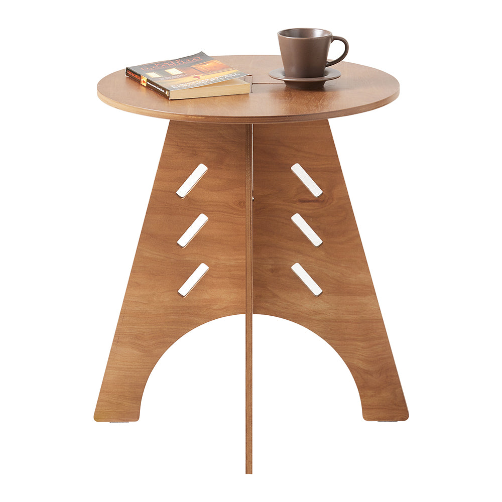 SoBuy HFBT01-BR Table d'appoint Ronde en Bois Table Basse Ronde Table de Nuit Table de Chevet Bouts de Canapé en Tenons et M