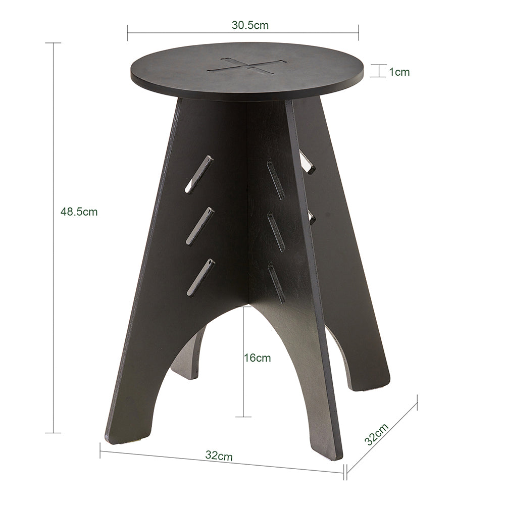 SoBuy HFBT01-K-SCH Table d'appoint Ronde en Bois Table Basse Ronde Table de Nuit Table de Chevet Bouts de Canapé Marron en Tenons et Mortaises, Noir