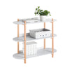 SoBuy HSTR01-H-HG Bibliothèque à 3 Niveaux, Étagère de Rangement, Étagère sur Pied en Bois à 3 Étages, Table d’Entrée, Table
