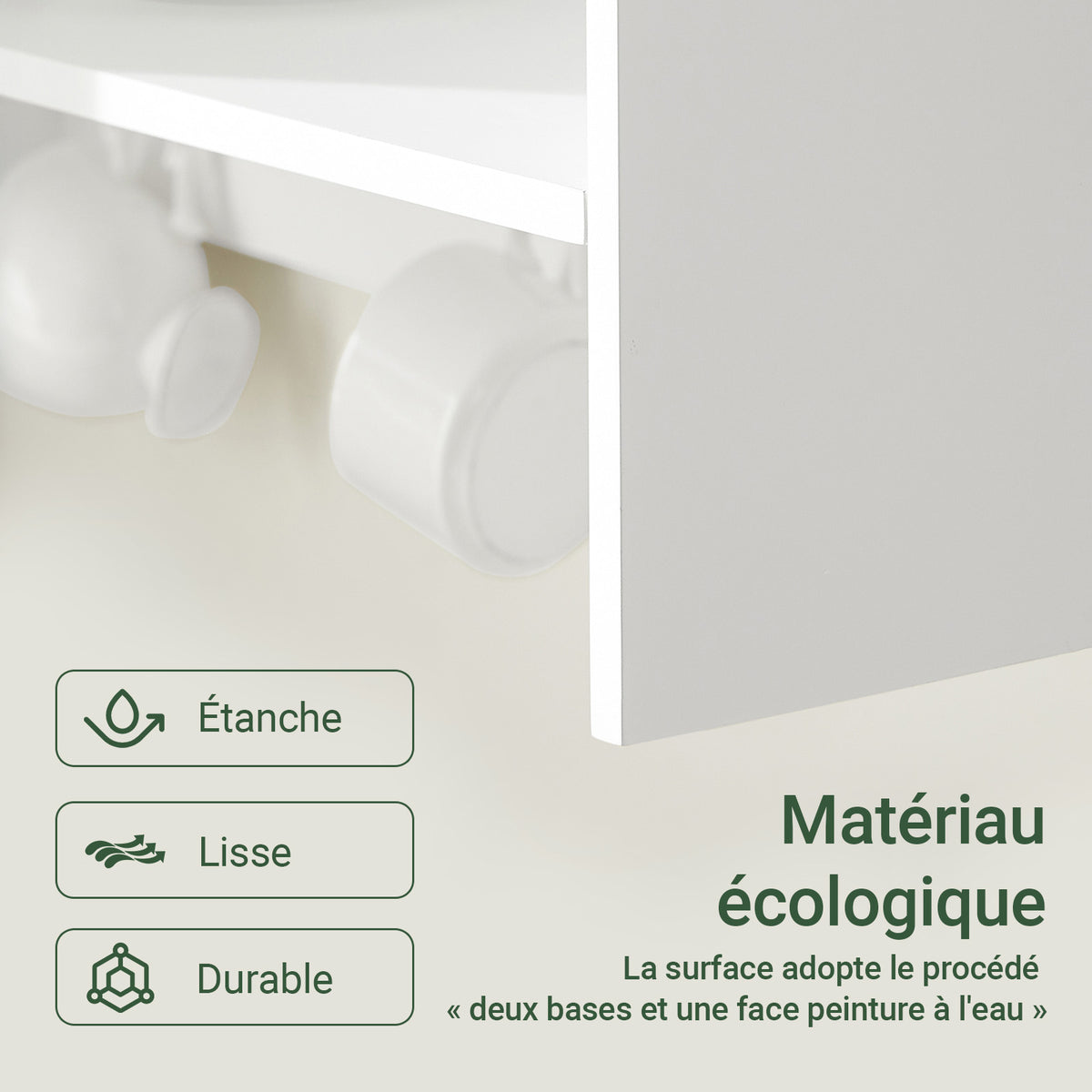 SoBuy KCR09-W Porte-Assiettes Mural avec Étagère et 7 Crochets – 11 Assiettes Ø35 cm, 64×24×71 cm, 10 kg, Blanc