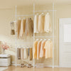 SoBuy KLS03-II-W Portant à Vêtements Télescopique – Largeur 124–226 cm, Hauteur 200–295 cm, Blanc