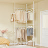 SoBuy KLS03-II-W Portant à Vêtements Télescopique – Largeur 124–226 cm, Hauteur 200–295 cm, Blanc