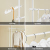 SoBuy KLS03-II-W Portant à Vêtements Télescopique – Largeur 124–226 cm, Hauteur 200–295 cm, Blanc