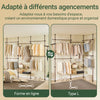 SoBuy KLS04-II-BR Portant à vêtements télescopique solide - Penderie ouverte réglable avec tringles et étagères, Porte manteau pour chambre/dressing, Marron