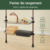 SoBuy KLS04-II-BR Portant à vêtements télescopique solide - Penderie ouverte réglable avec tringles et étagères, Porte manteau pour chambre/dressing, Marron