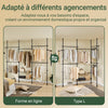 SoBuy KLS04-II-SCH Portant à vêtements télescopique solide - Penderie ouverte réglable avec tringles et étagères, Porte manteau pour chambre/dressing, Noir
