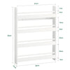 SoBuy KMB08-K-W Bibliothèque Murale Étagère à Livres Enfants Étagère de Rangement avec 4 Étages - Blanc