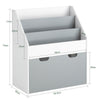 SoBuy KMB17-HG Bibliothèque Étagère à Livres Étagère de Rangement Jouets pour Enfants Porte-revues à 3 Niveaux avec 1 boîte de Rangement