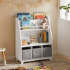 SoBuy KMB34-W Bibliothèque Étagère à Livres Étagère de Rangement Jouets pour Enfants Porte-revues avec Compartiments de Rangement et 3 Paniers 63x28x80 cm