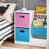 SoBuy KMB76-F Bibliothèque pour Enfants, Organisateur Jouets et Livres pour Enfants avec 2 Paniers, 5 Étagères et 1 Compartiment